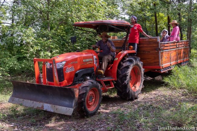 tractor driving out to field