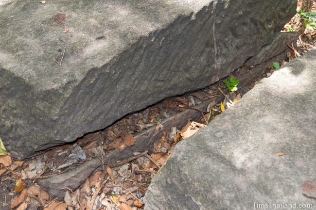 broken sandstone block in quarry