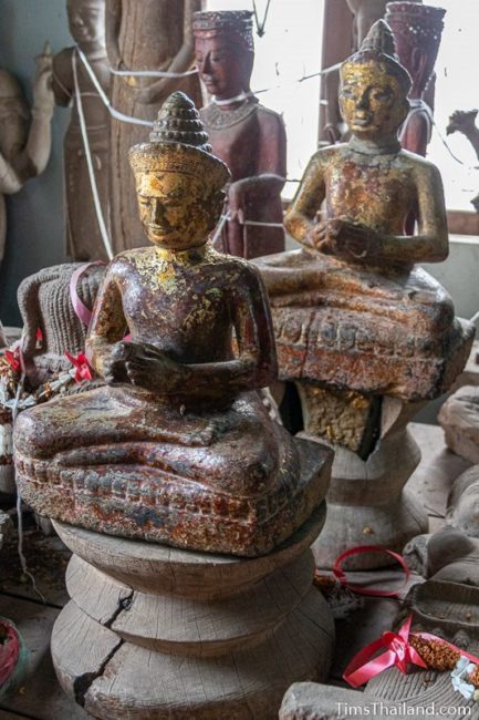 two Khmer Bhaisajyaguru "Medicine Buddha" statues