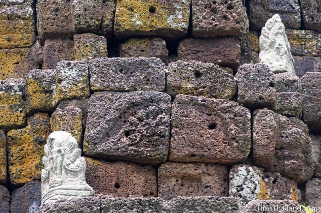 laterite carved lotus and antefixes