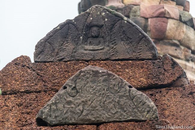 Buddha carving on roof