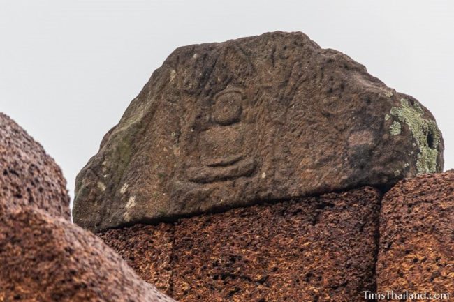 Buddha carving on roof