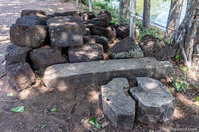 pile of laterite and sandstone blocks