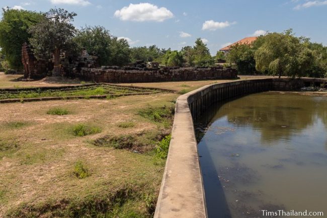 river next to khmer temple