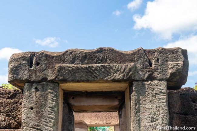 bottom of uncarved lintel on outer doorway of main sanctuary