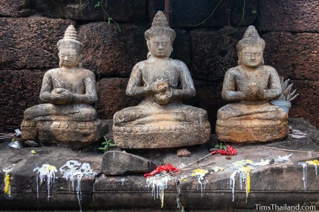 three Bodhisattva statues
