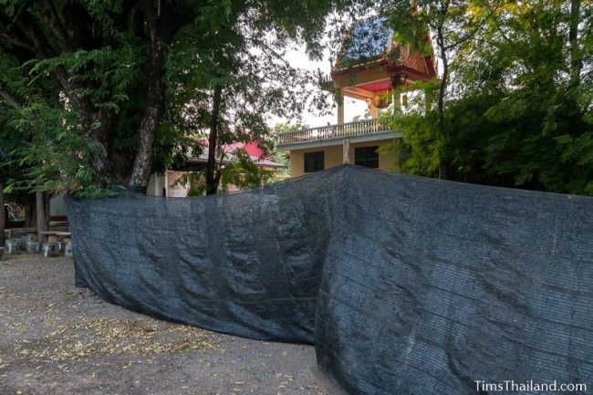 mesh wall around tent area