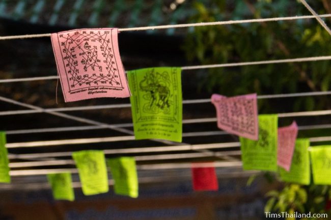 small flags with holy yant symbols