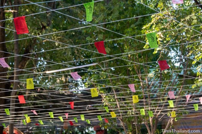 small flags with holy yant symbols