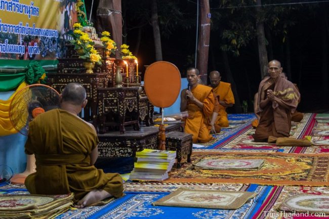 monks chanting during the night