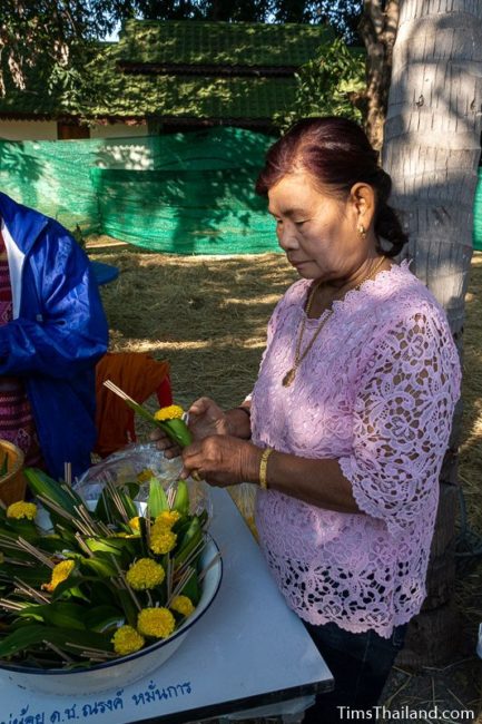 woman holding flowers