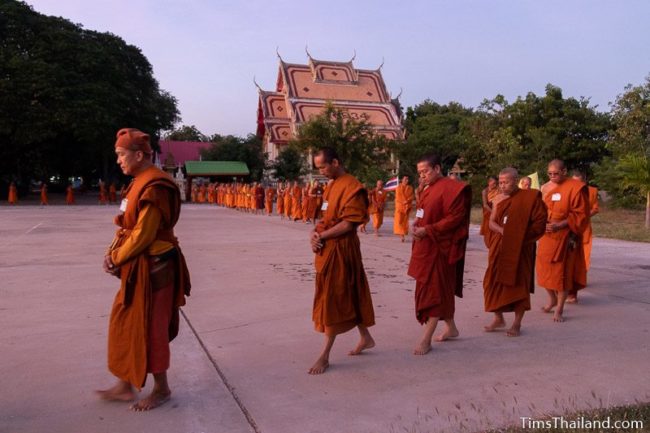 monks doing walking meditation