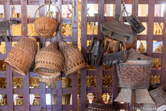 baskets and cowbells in the museum