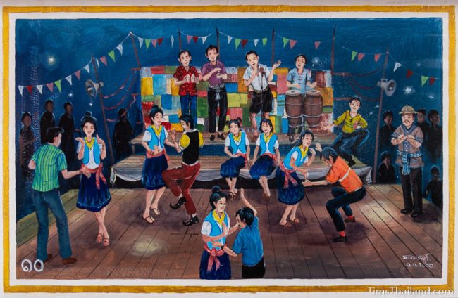 painting of band playing and people dancing