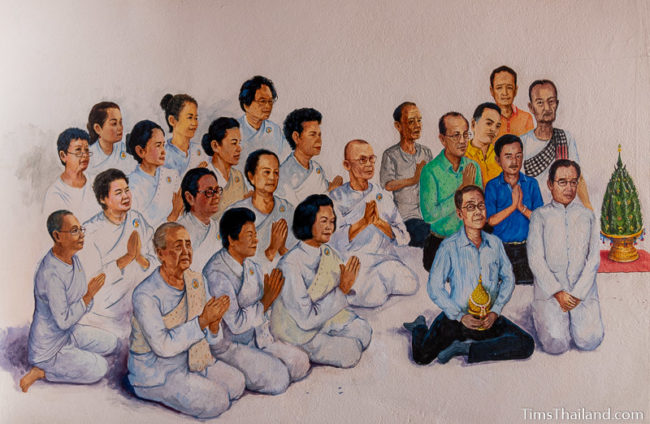 painting of people waiing