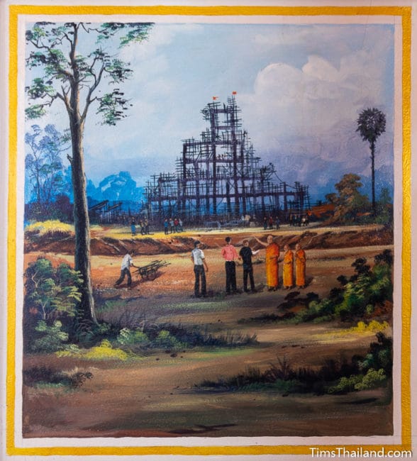 painting of stupa under construction