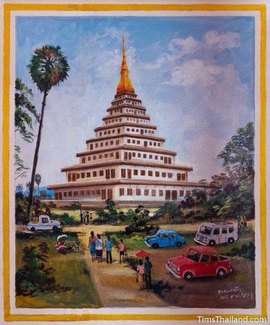 painting of nearly finished stupa