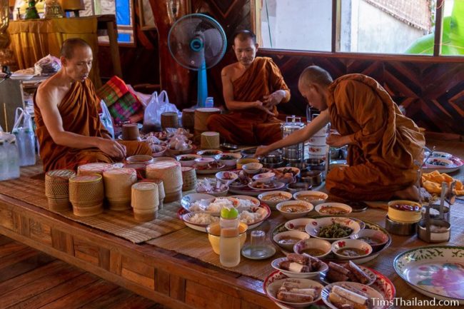monks eating