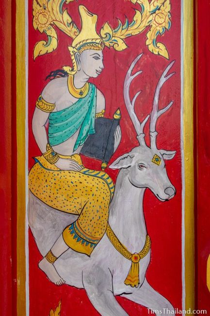 painting of the god Brihaspati riding a deer