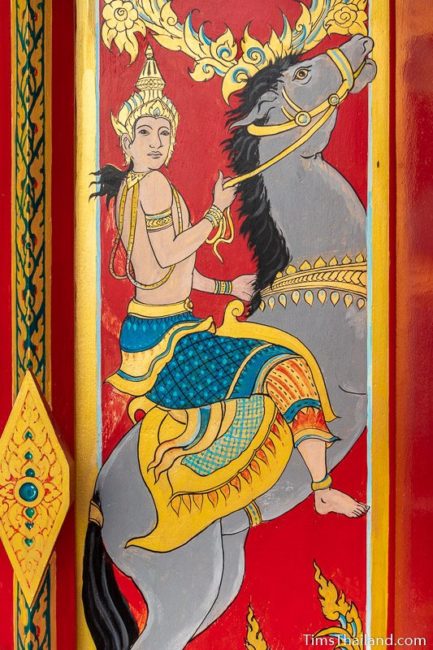 painting of the god Chandra riding a horse