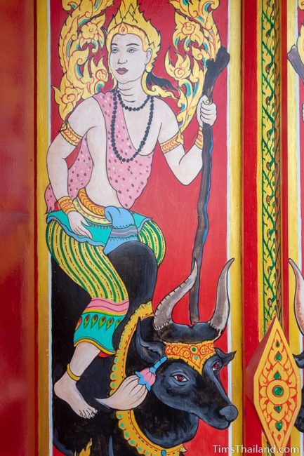 painting of the god Shukra riding a bull