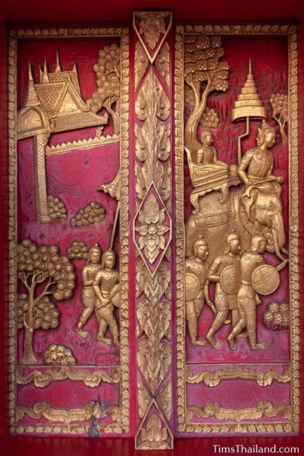 woodcarving of soldiers and a war elephant