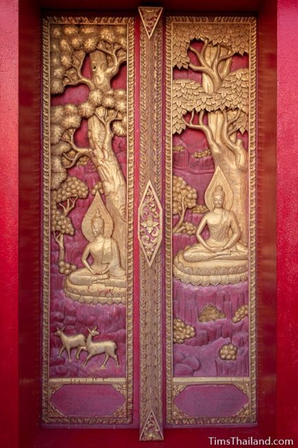 woodcarving of Buddha reaching enlightenment