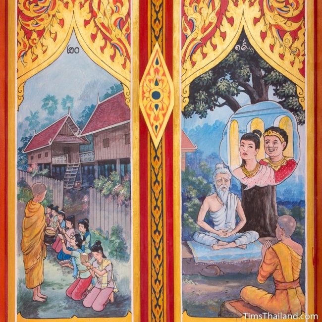 painting on Sin Sai story on window shutters