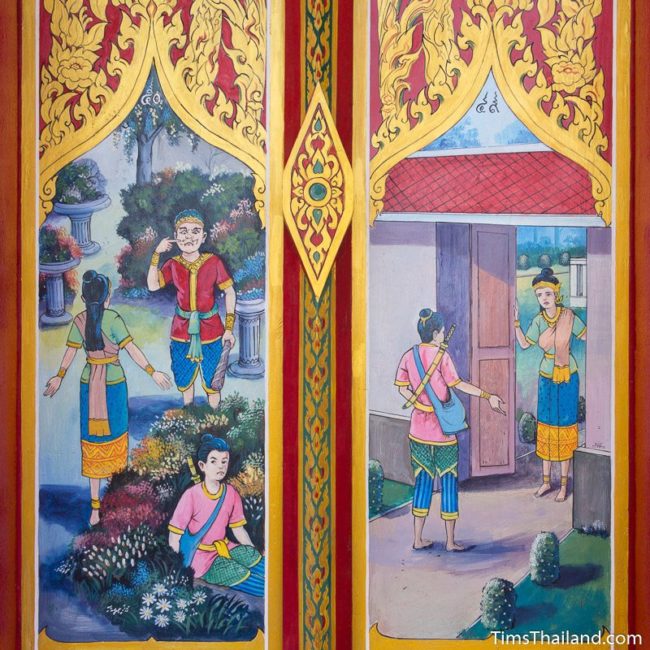 painting on Sin Sai story on window shutters