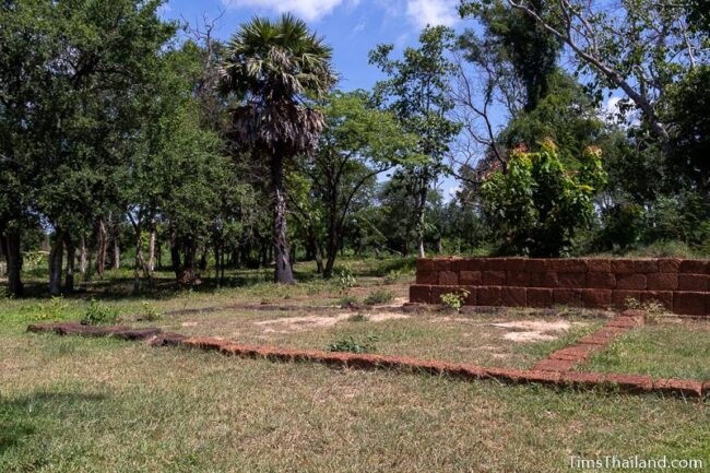 laterite wall and line of laterite