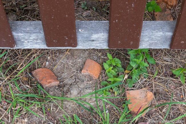 fragments of clay roof tiles