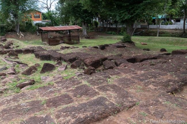 laterite blocks at the middle of the gate