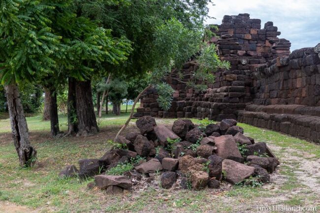 pile of blocks next to northern gate