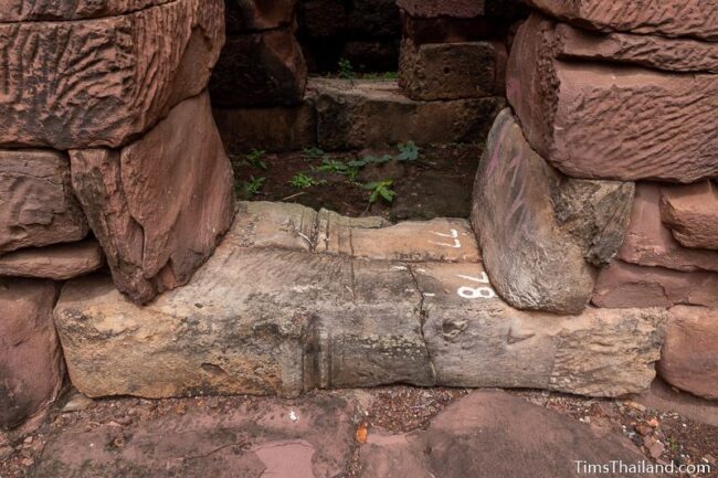 pillars used as door sill on northern gate