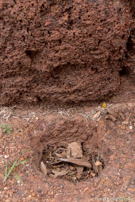 post hole in laterite block