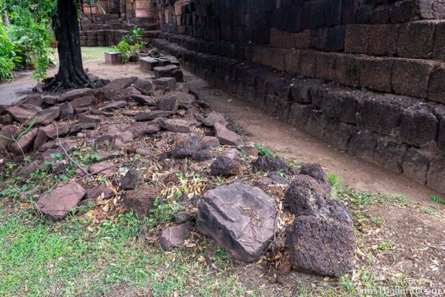 laterite and sandstone blocks next to western gate