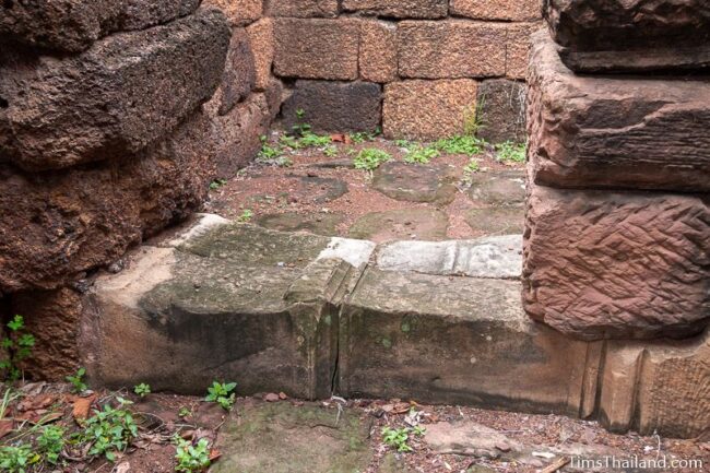 pillars used as door sills on western gate