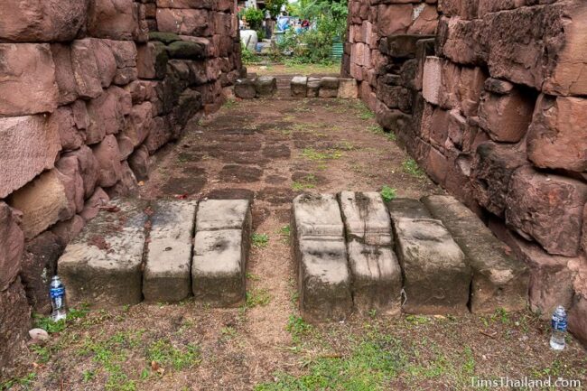 pillars used as door sills on western gate