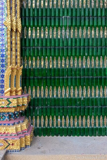 wall covered in bottles