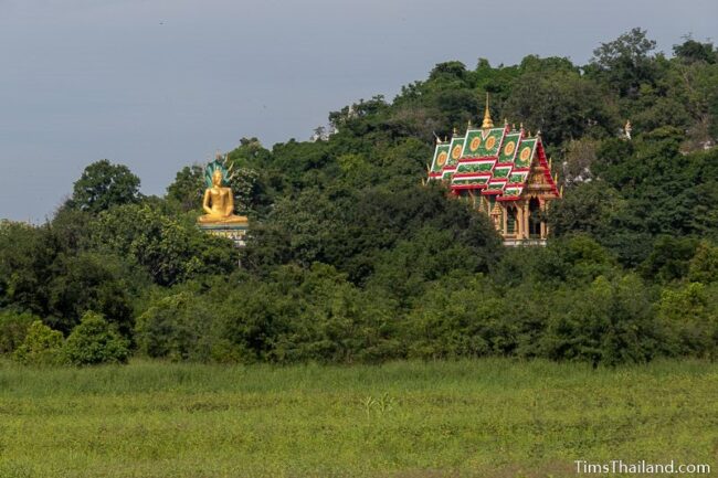 bottle ubosot and big Buddha seen from a distance