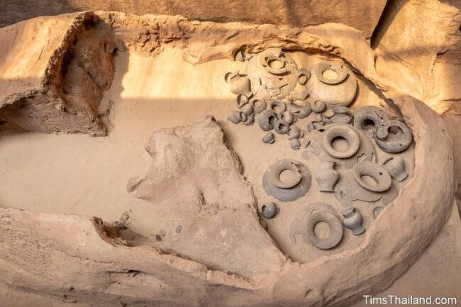 ancient kiln with pottery inside