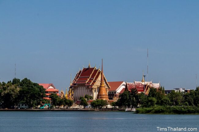 temple on far shore of a lake