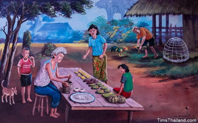 family preparing a meal