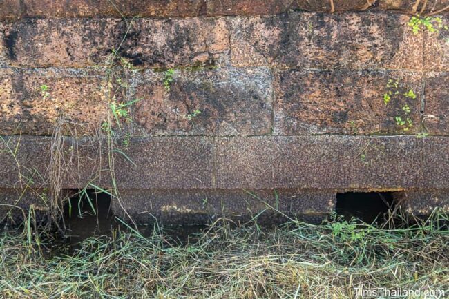 view of tops of three bridge columns