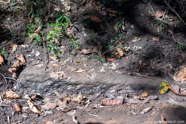 sandstone block buried in mud