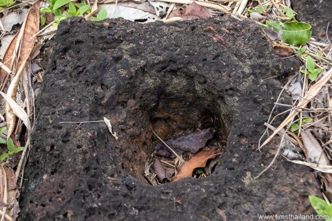 posthole in laterite