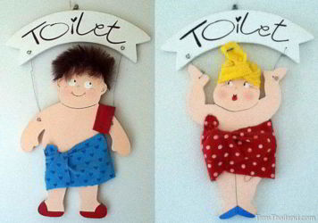 Creative Thai bathroom sign