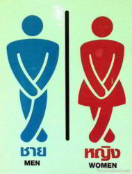 Creative Thai bathroom sign