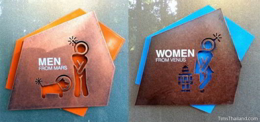 Creative Thai bathroom sign
