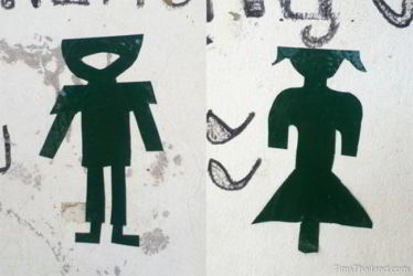 Creative Thai bathroom sign